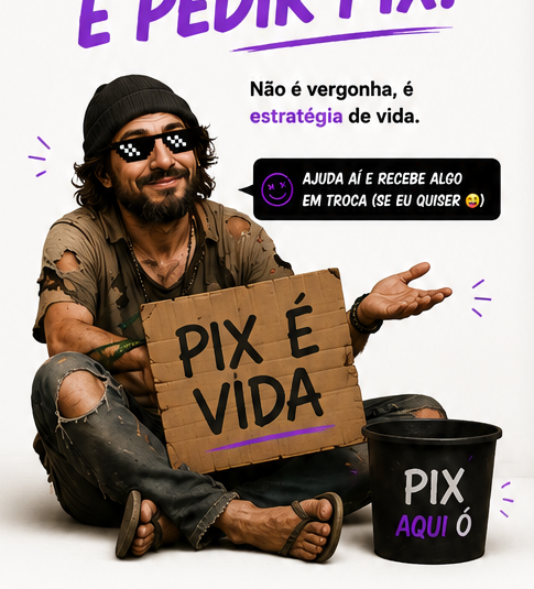 Mendigão do PIX usando óculos escuros